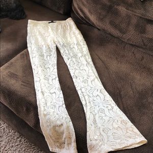 Cream lace pant